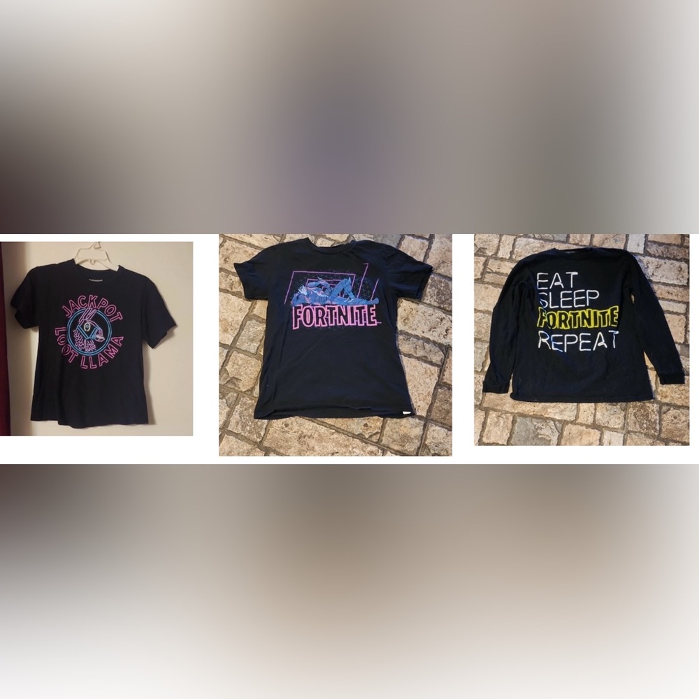 Bundle Of Three Fortnite Themed Shirts Size M